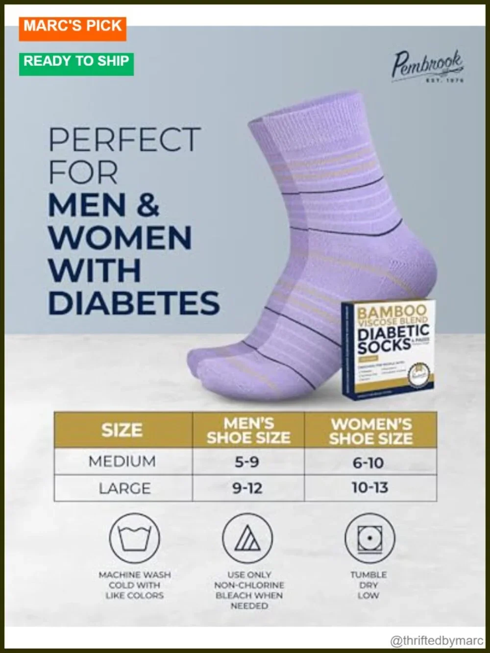 Ankle Diabetic Socks 4-Pair Pack Moisture-Wicking Bamboo Viscose Loose Top Crew
